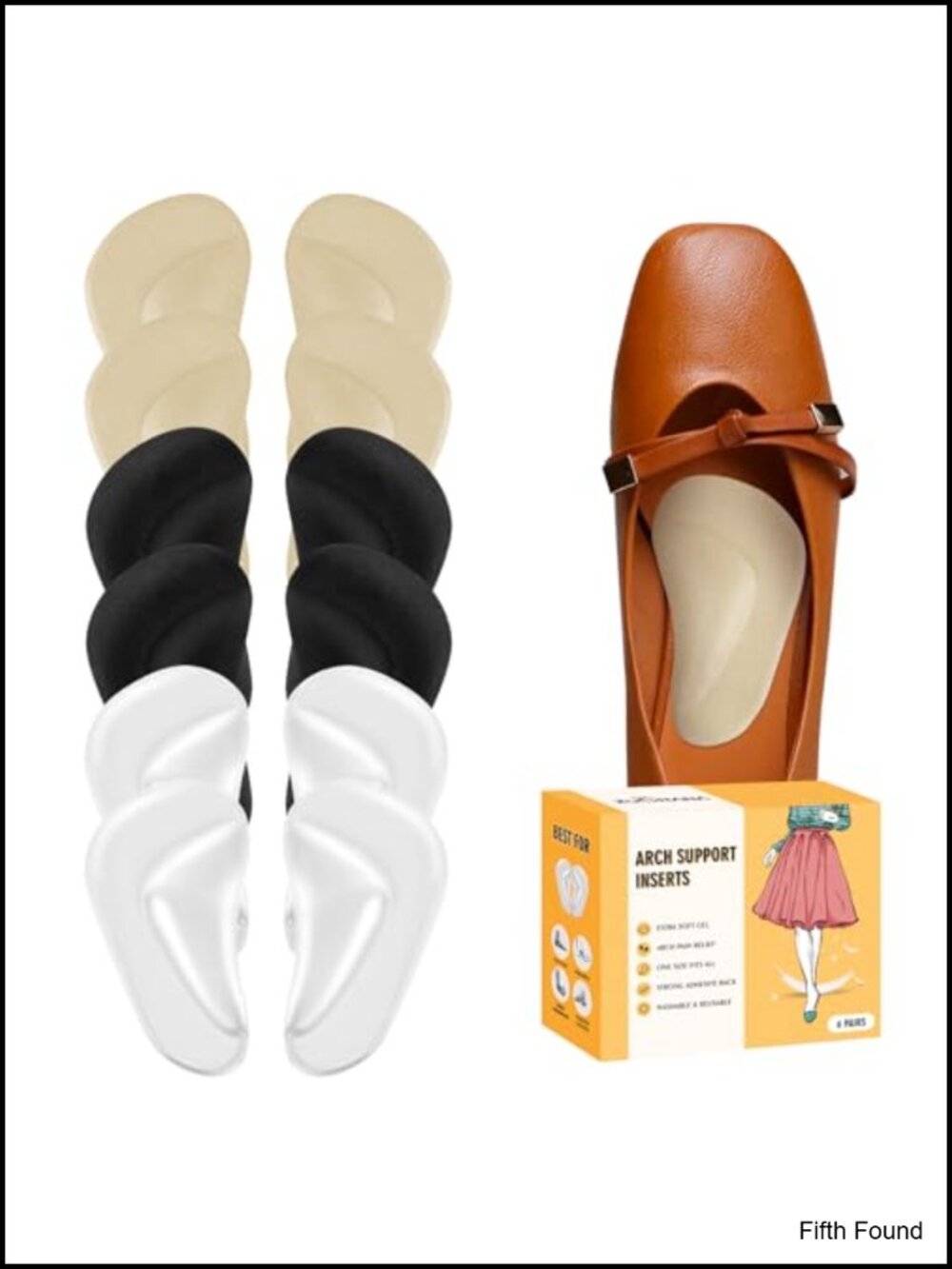 Arch Support Inserts for Women Flat Feet Plantar Fasciitis Gel Silicone